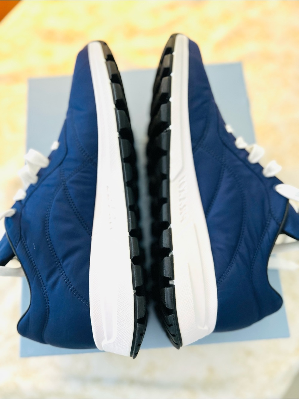 DEAL DEAL DEAL. PRADA Nylon PRAX Sneakers - 1E245L -  Blue White $200 discount - Picture 7 of 12